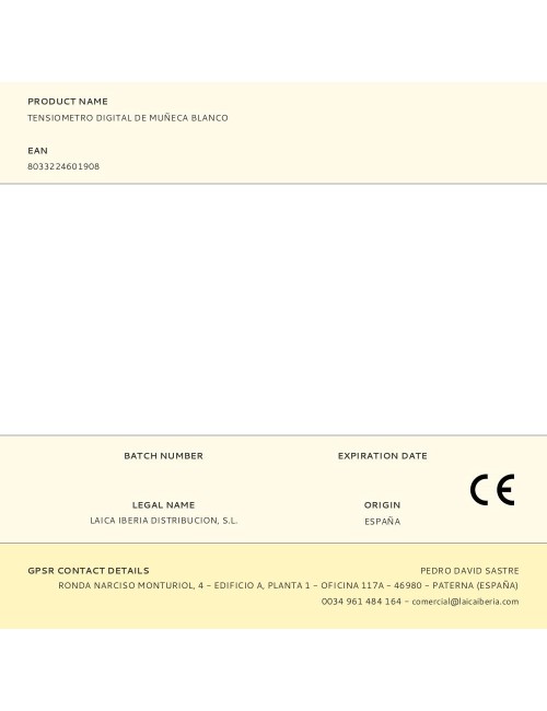 Tensiometro digital de muñeca blanco