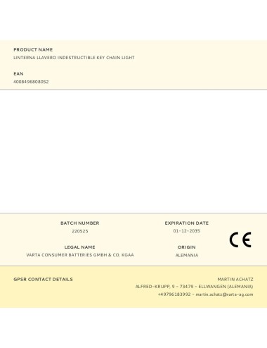 Linterna llavero indestructible key chain light