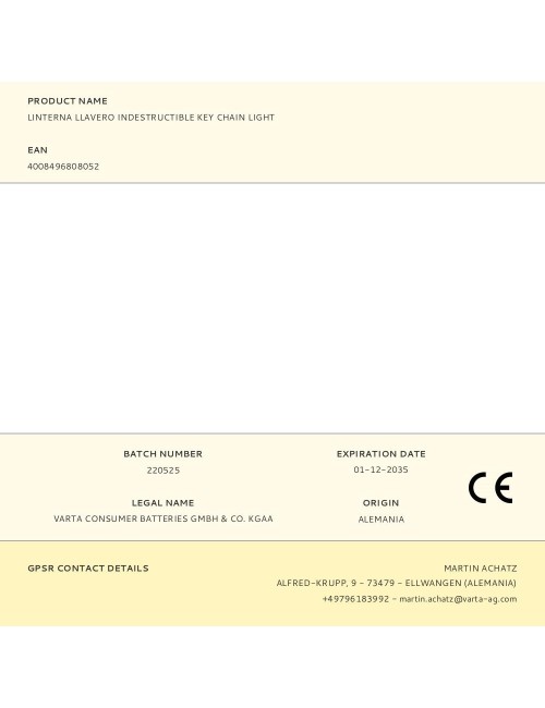 Linterna llavero indestructible key chain light