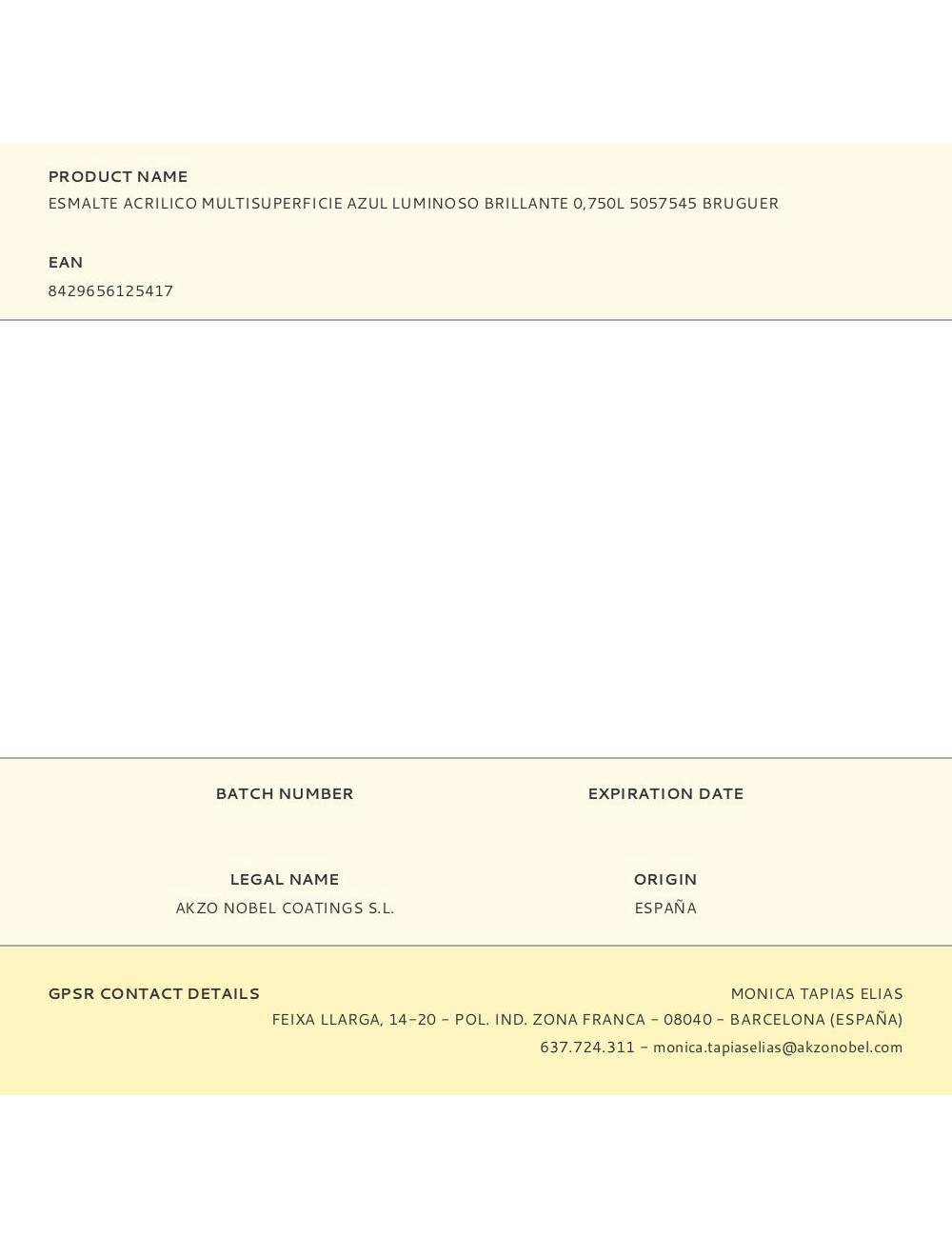 Esmalte acrilico multisuperficie azul luminoso brillante 750 ml