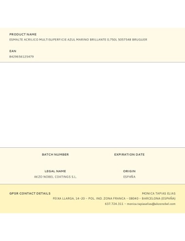 Esmalte acrilico multisuperficie azul marino brillante 750 ml