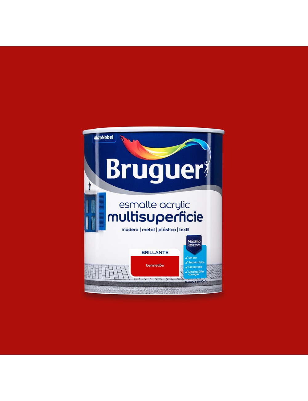 Esmalte acrilico multisuperficie bermellon brillante 750 ml