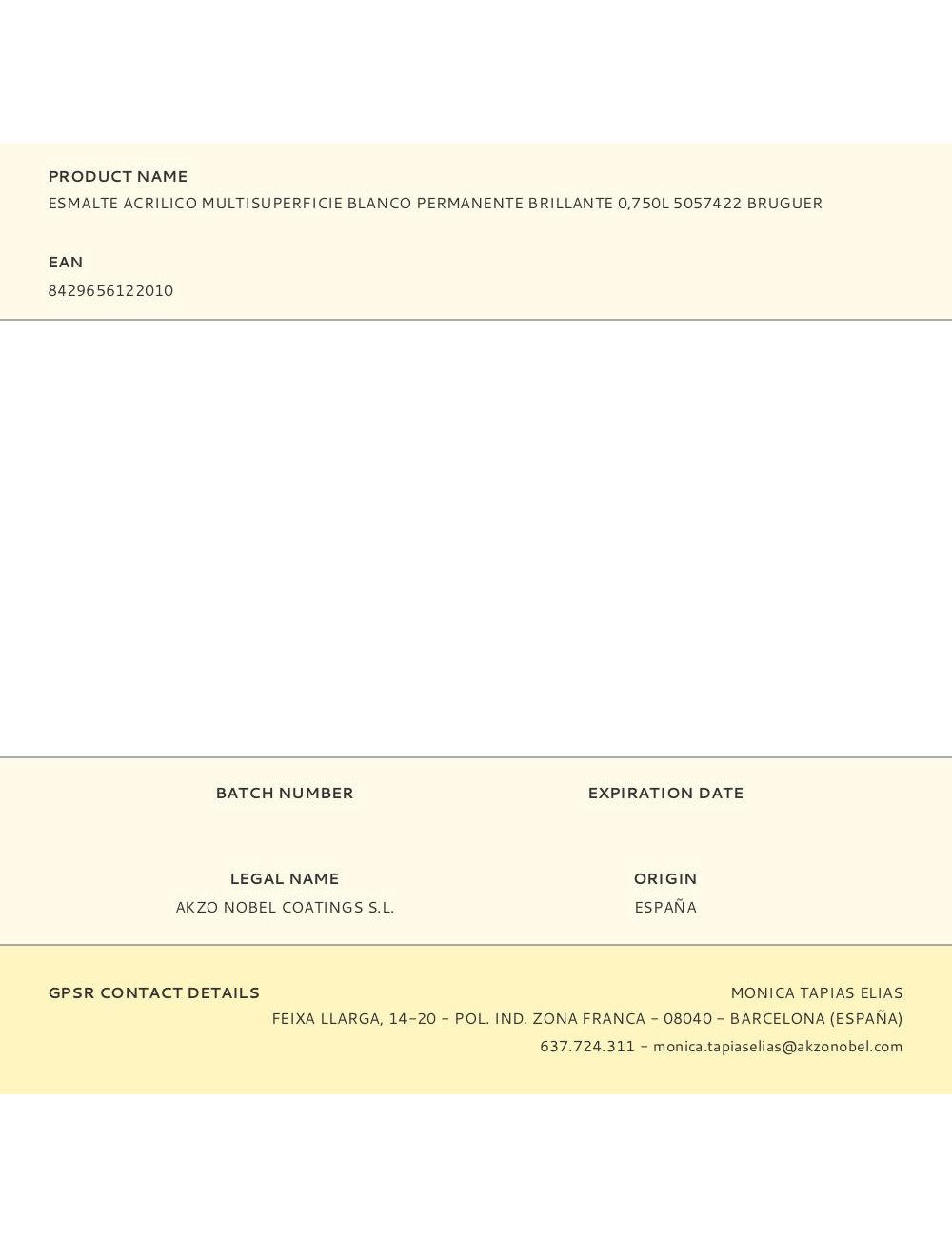 Esmalte acrílico multisuperficie blanco permanente brillante 750 ml