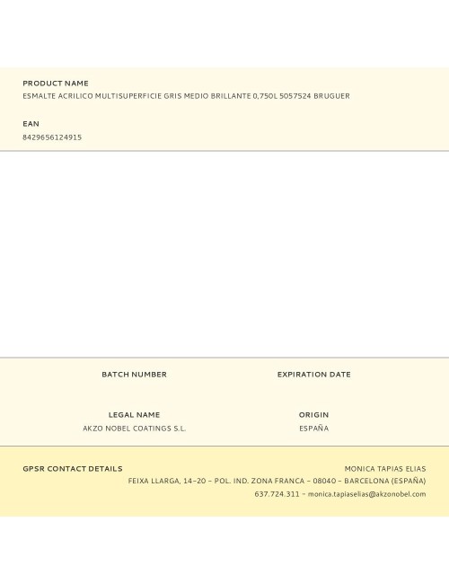 Esmalte acrilico multisuperficie gris medio brillante 750 ml