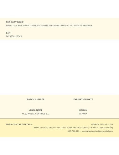 Esmalte acrilico multisuperficie gris perla brillante 750 ml