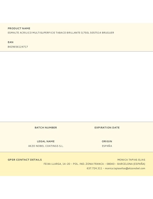 Esmalte acrilico multisuperficie tabaco brillante 750 ml