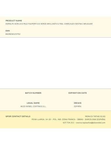 Esmalte acrilico multisuperficie verde brillante carruajes 750 ml