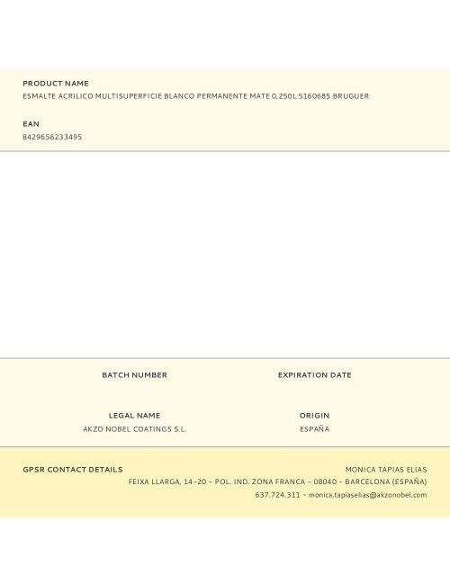 Esmalte acrilico multisuperficie blanco permanente mate 250 ml