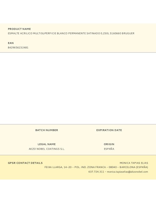 Esmalte acrilico multisuperficie blanco permanente satinado 250 ml