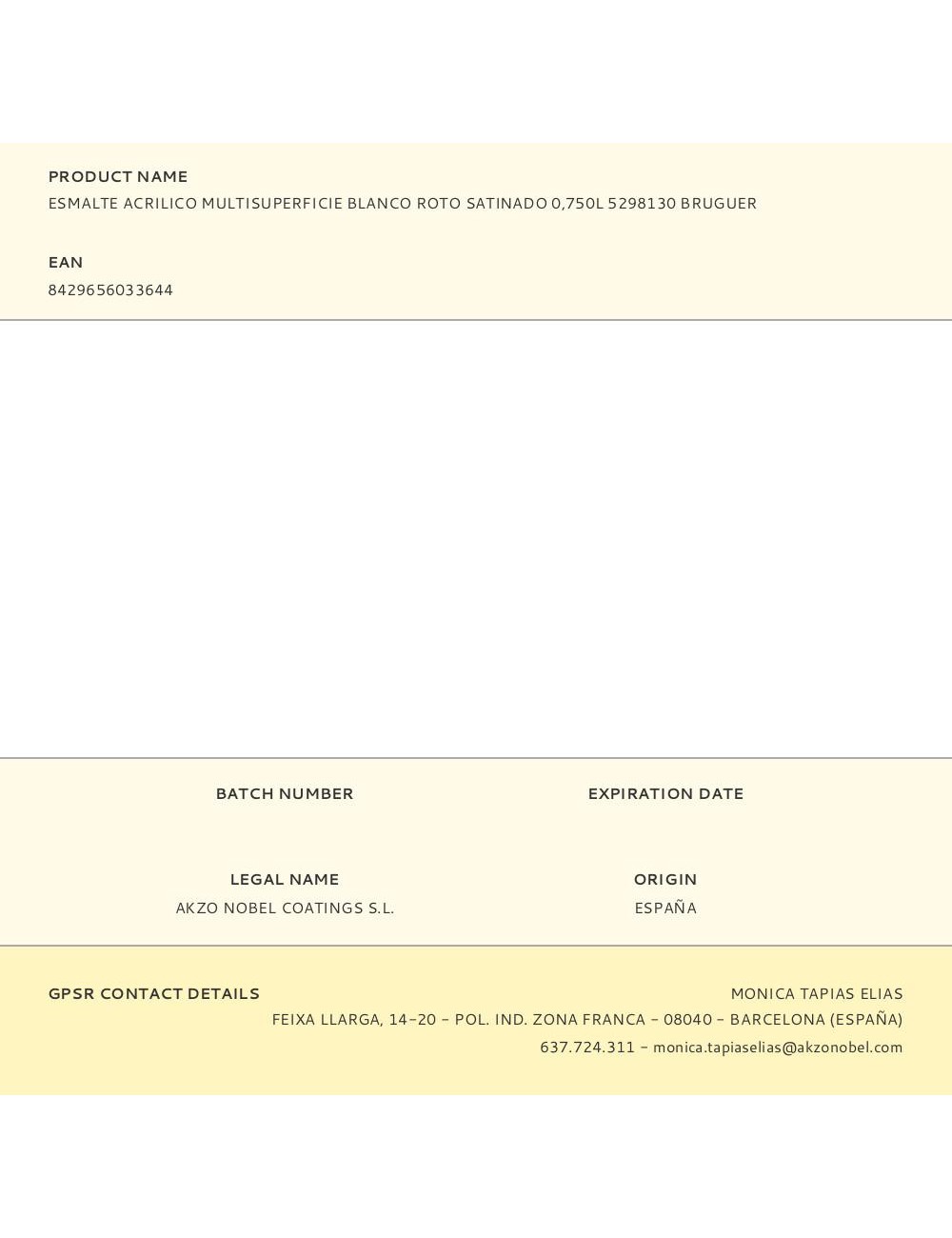 Esmalte acrilico multisuperficie blanco roto satinado 750 ml