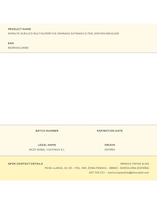 Esmalte acrilico multisuperficie granada satinado 750 ml