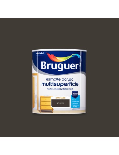 Esmalte acrilico multisuperficie gris arena satinado 750 ml