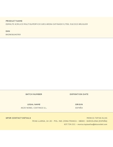 Esmalte acrilico multisuperficie gris arena satinado 750 ml