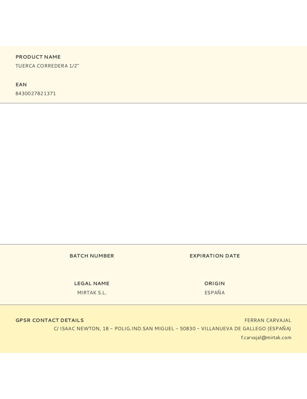 Tuerca corredera 1/2"