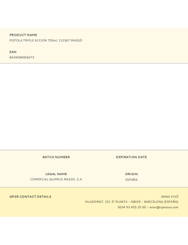 Pistola triple accion 750ml. 231822 massó