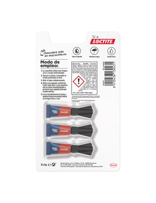 Super glue mini trio 3 x 1 g