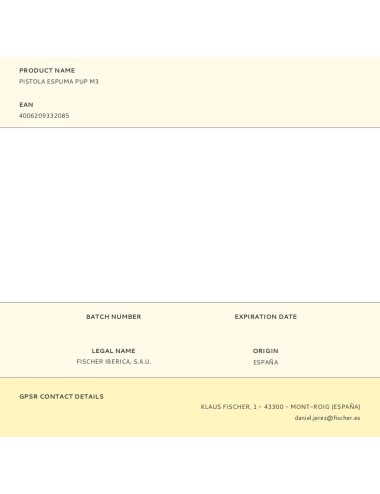 Pistola espuma pup m3