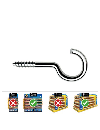 Hembrilla roscada abierta ø2,1 x 25 mm zincado, caja 500 uds