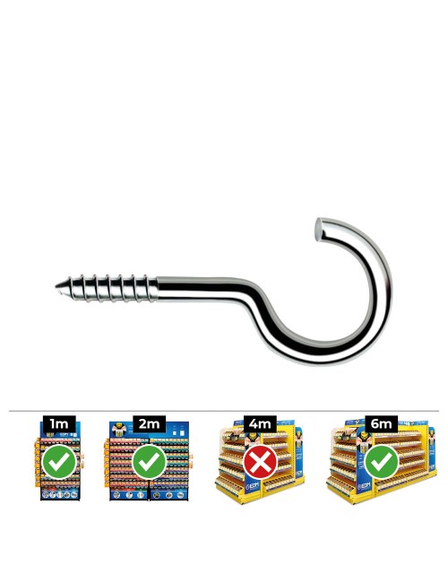 Hembrilla roscada abierta ø3,0 x 50 mm zincado, caja 250 uds