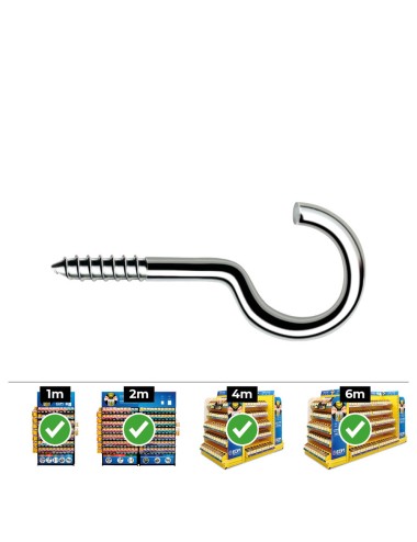 Hembrilla roscada abierta ø4,0 x 60 mm zincado, caja 200 uds