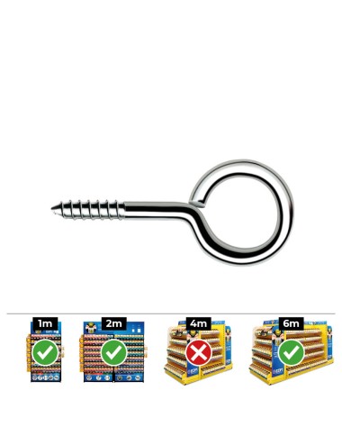 Hembrilla roscada cerrada ø3,0 x 50 mm zincado, caja 250 uds