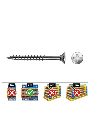 Caja 50 unid. tornillo madera avellanado pz r/parc ref vloxp ø4,5 x 80 mm zincado