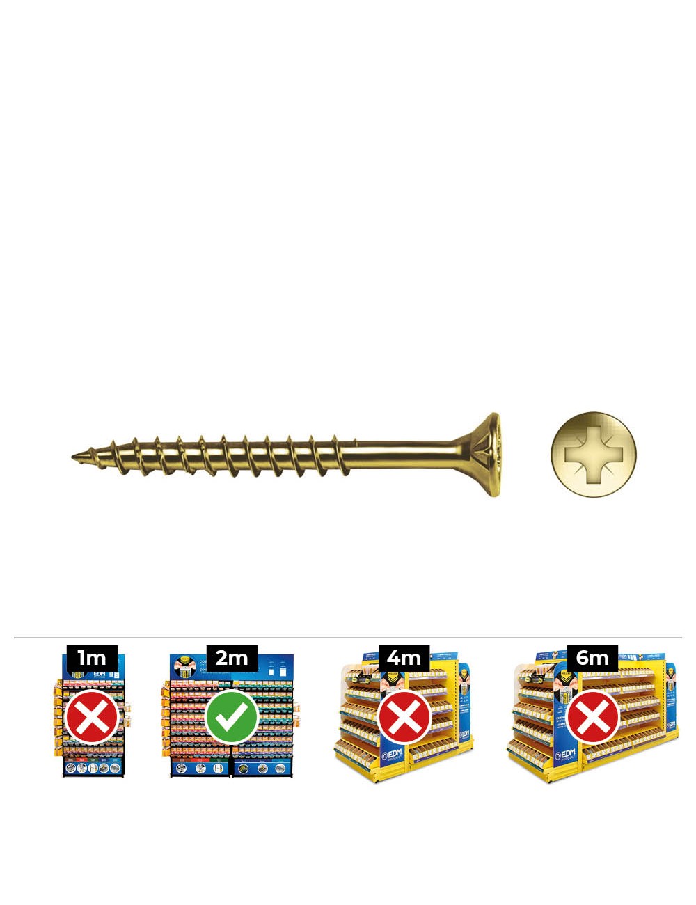 Caja 50 unidades tornillo madera avellanado pz r/parc din/ref vlox p ø6 x 90 mm bicromatado