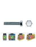 Caja 40 unid. tornillo metrica hexagonal din/ref 933 ø8x70mm zincado celo