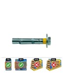 Anclaje dynabolt tornillo zincado m8 ø10 x 60 mm, caja 20 uds