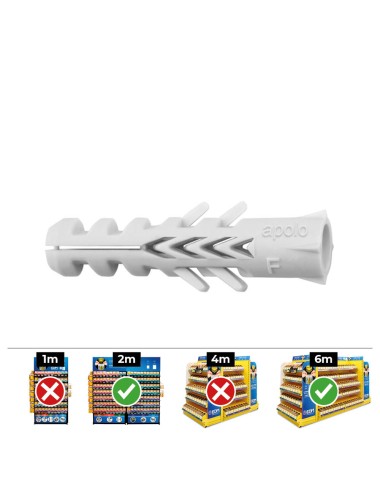 Taco nylon doble antigiro din/ref nf ø10 x 50 mm, caja 50 uds