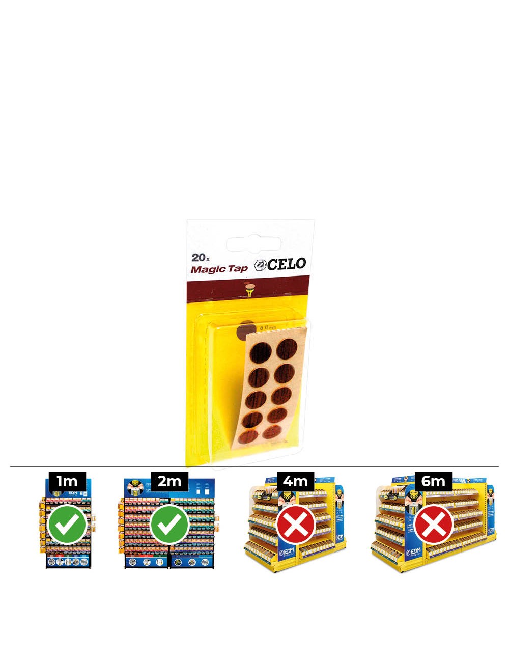 Caja 10 blisters 20 unid. tapon adhesivo din/ref mtap ø13mm color roble celo