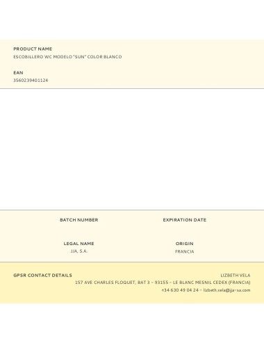 Escobillero wc modelo "sun" color blanco