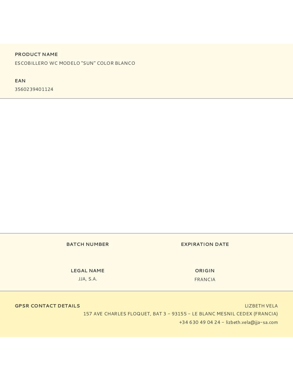 Escobillero wc modelo "sun" color blanco