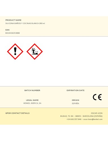 Silicona baños y cocinas blanca 280 ml