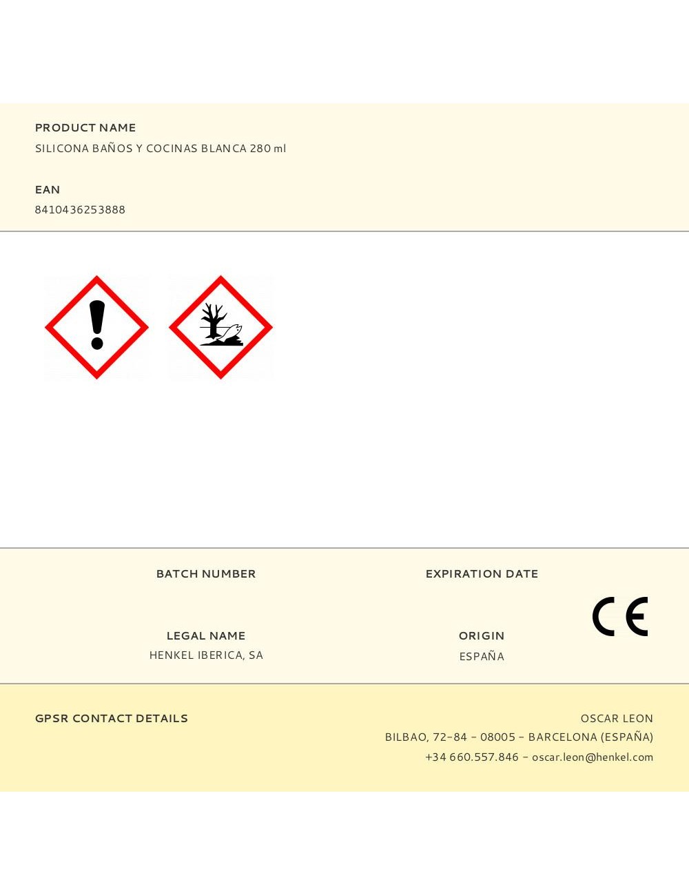 Silicona baños y cocinas blanca 280 ml