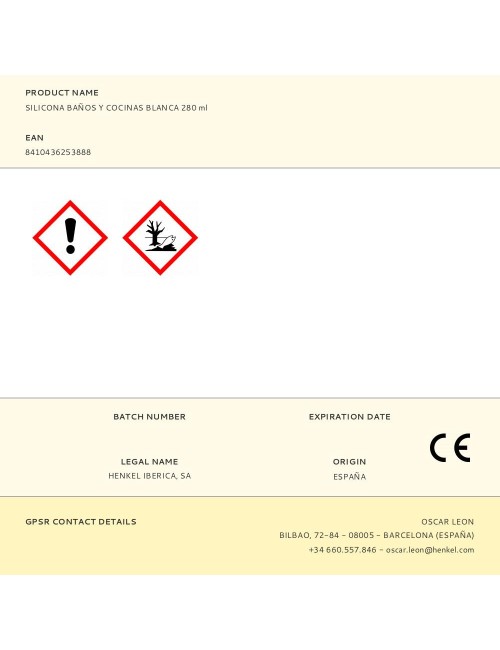 Silicona baños y cocinas blanca 280 ml