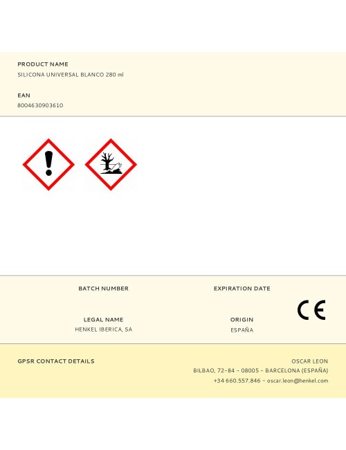 Silicona universal blanco 280 ml