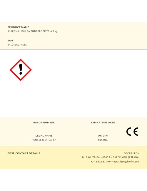 Silicona líquida aquablock teja 1 kg