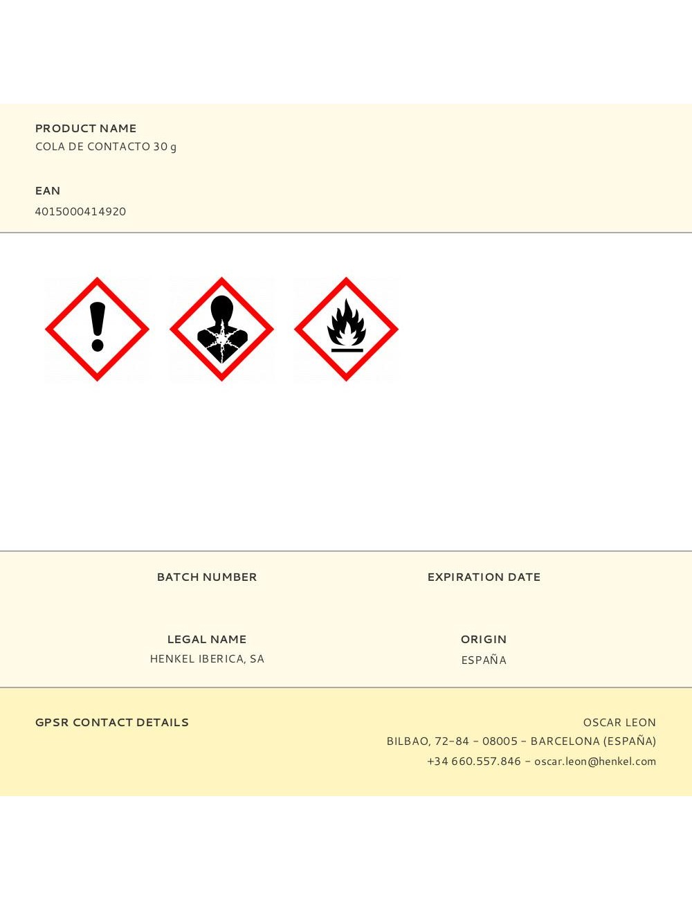 Cola de contacto 30 g