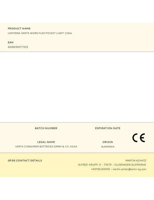 Linterna varta work flex pocket light 110lm