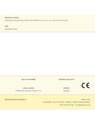 Repelente solar para topos resistente al agua 2 unid. roe 231644 masso