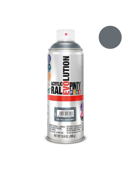Pintura acrílica spray evolution 520 cc ral 7011 iron grey 300 g