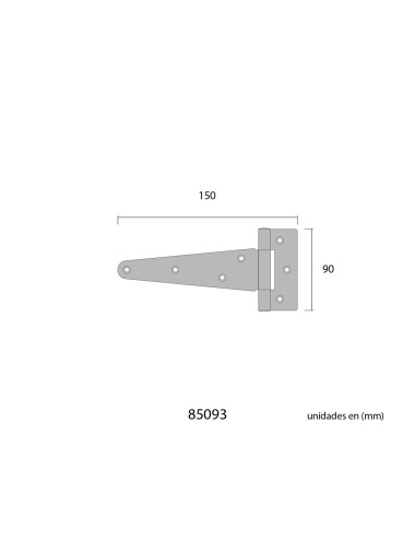Bisagra t 150x90mm h° negro epoxy