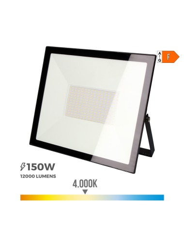 Foco proyector led 150 w 12000 lm 4000 k luz día 35 x 31 x 4,5 cm