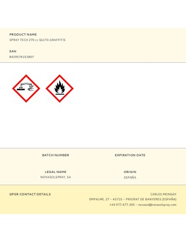 Spray tech 270 cc quita graffitis