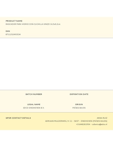 Rascador para vidrio con cuchilla kinzo 14,5x9,2cm