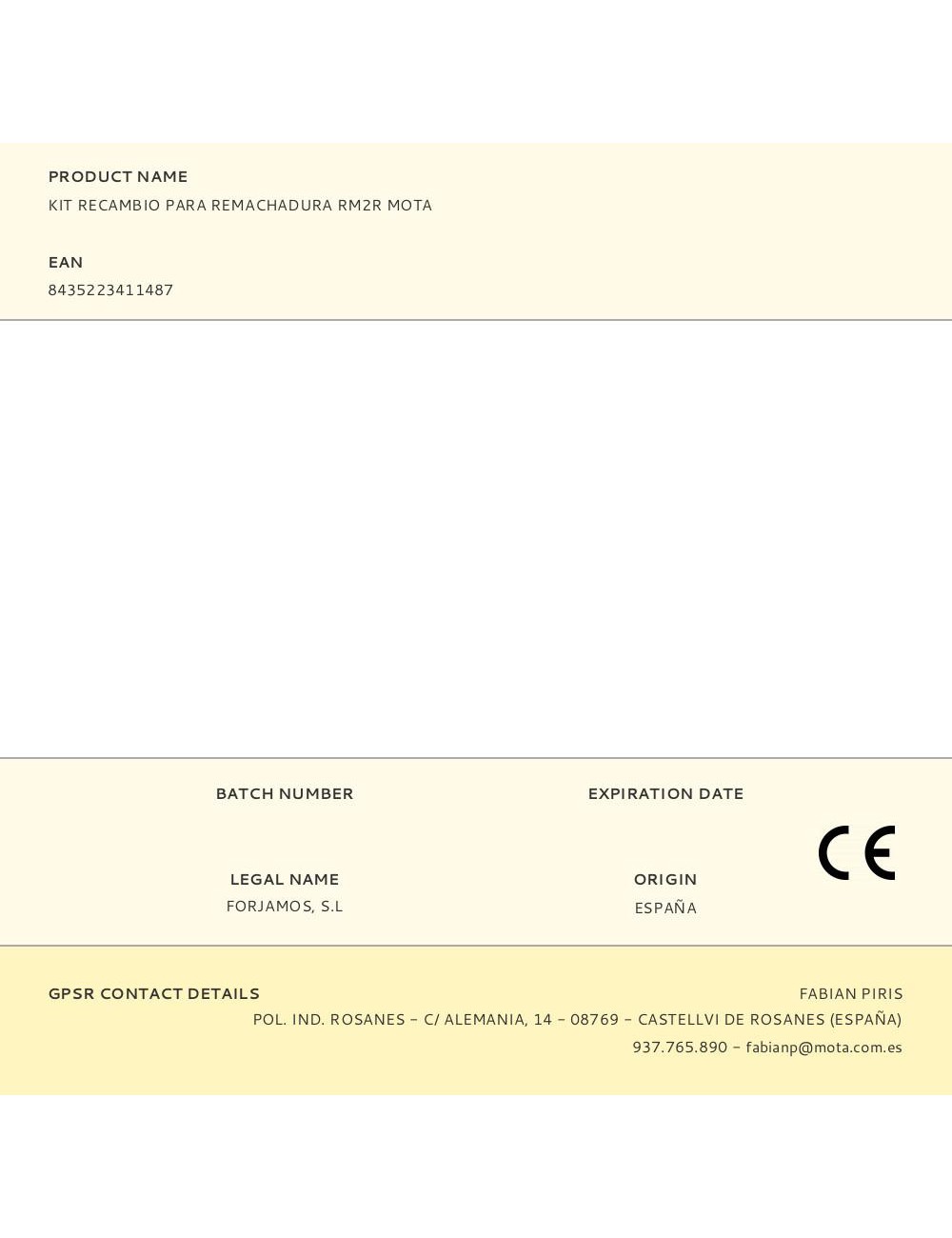 Kit recambio para remachadura