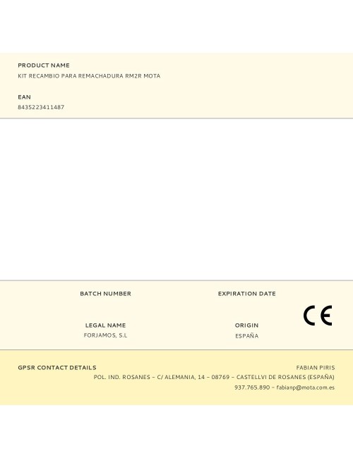 Kit recambio para remachadura