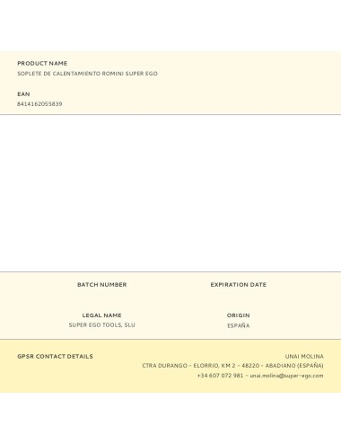 Soplete de calentamiento romini super ego