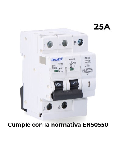 Iga 2p 25a c 10ka - protector de sobretension permanente segun normativa en-50550 y transitorio 5-15ka 275v